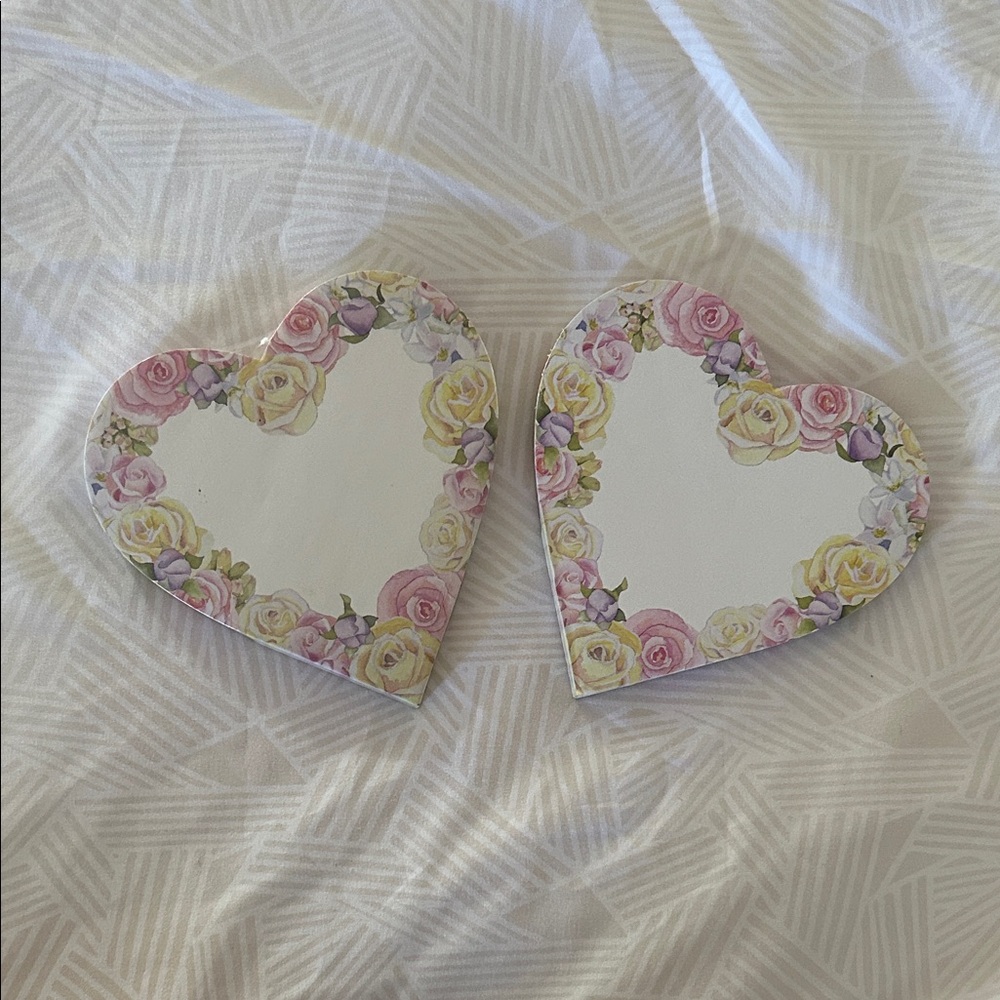 Heart-Shaped Floral Coasters